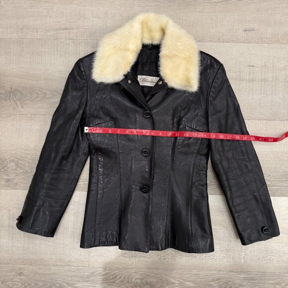 Blumarine Fur Collar Leather Blazer - Picture 3 of 9